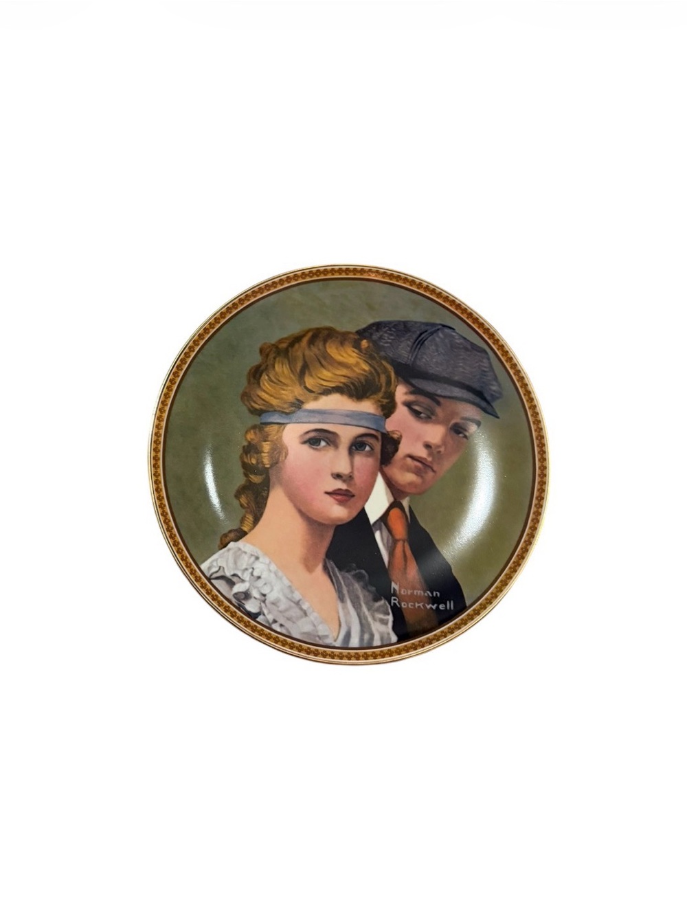 Edwin M. Knowles Norman Rockwell "Meeting on the Path" China Plate COA 1329B